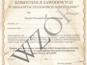 Udostępnię Certyfikat CKZ Rzeczy i Osób -PPR(Spedycja)