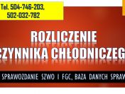 Rozliczenie czynnika chłodniczego. T. 504-746-203. Ewidencja fgazy. Sprawozdanie