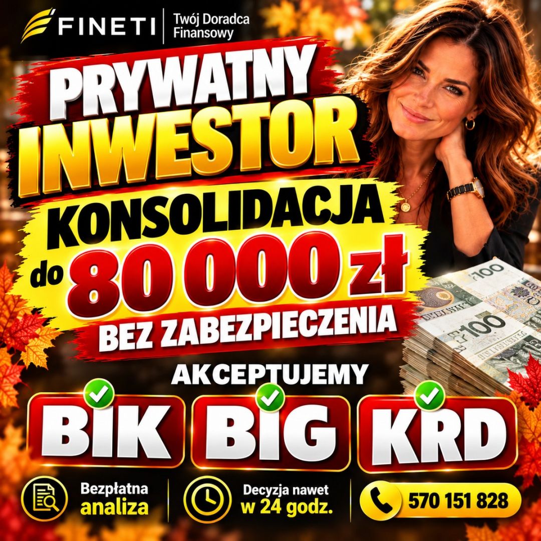 Konsolidacja BIK/BIG/KRD/ZUS/US – Prywatny inwestor do 80 tys SZCZECIN - Zdjęcie 1